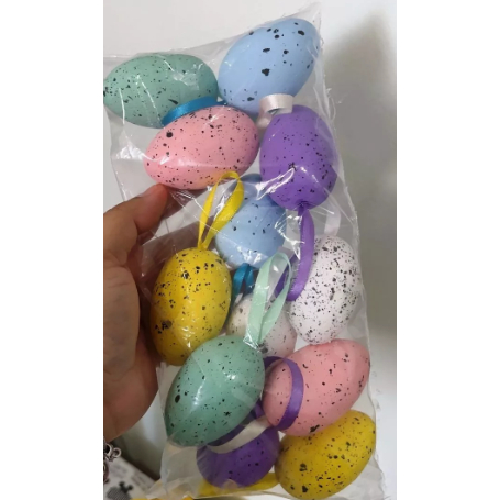 Ovo Isopor Colorido Decorado Fitinha Arvore Páscoa