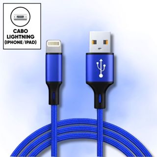 Cabo Rapido Iphone Ipad 2 metros longo Turbo Carregador e Dados Celular Nylon Resistente Lightning em Oferta na Shopee