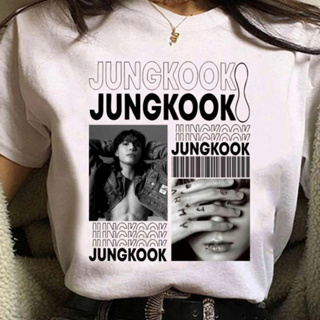 Camiseta Feminina Estampada Jungkook Camisa Blusa Preto Branco Camiseta Algodão em Oferta na Shopee