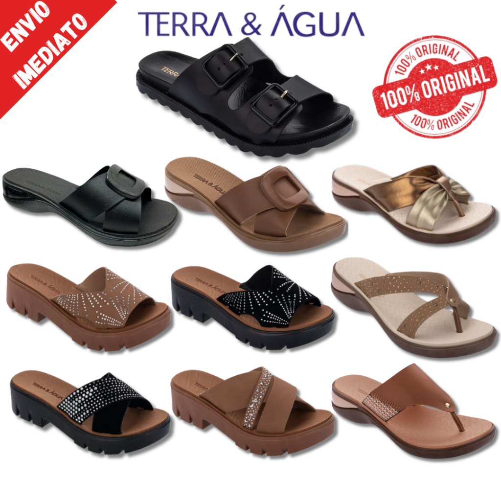 Sandália Feminina Terra e Água Ortopédica Confort Tamanco Chinelo Macio Original