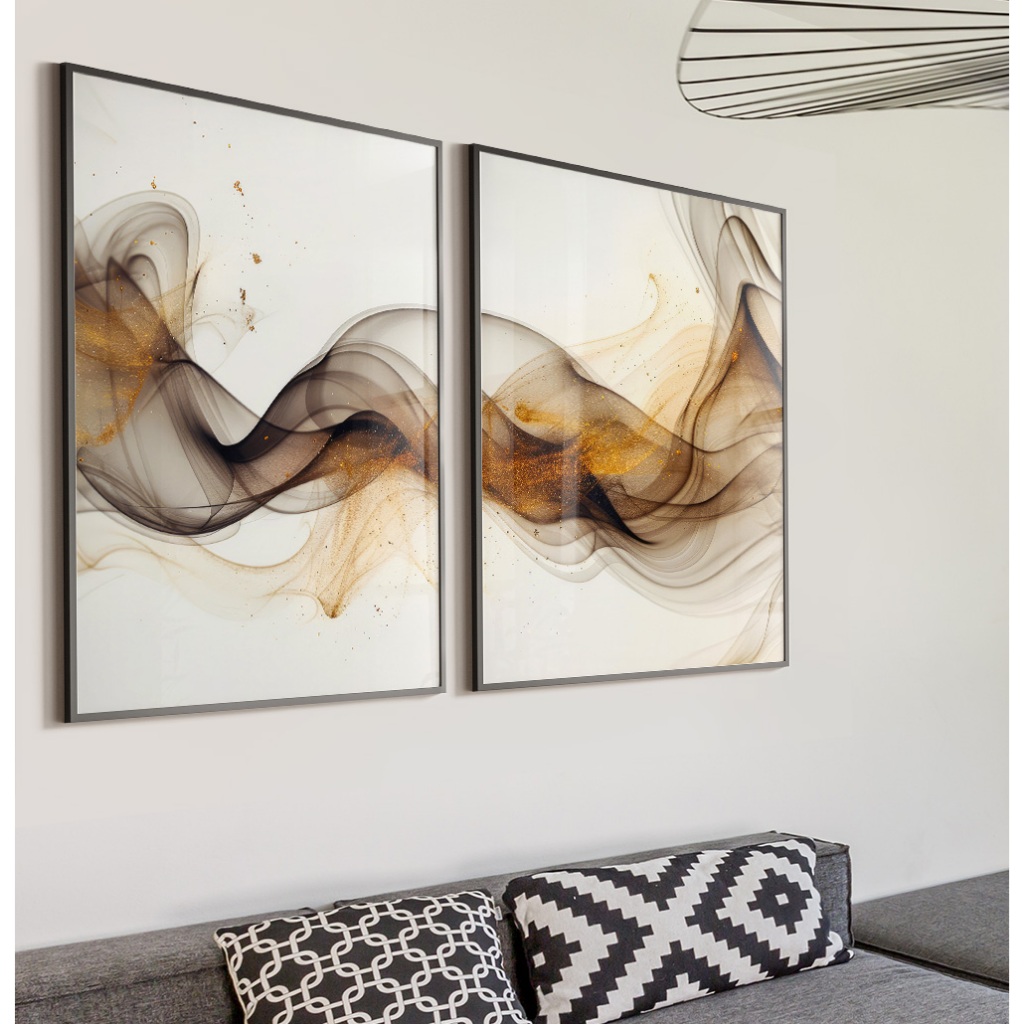 Quadro Abstrato Para Sala Quadro Com Moldura E Vidro Quadro Decorativo Quarto Ca