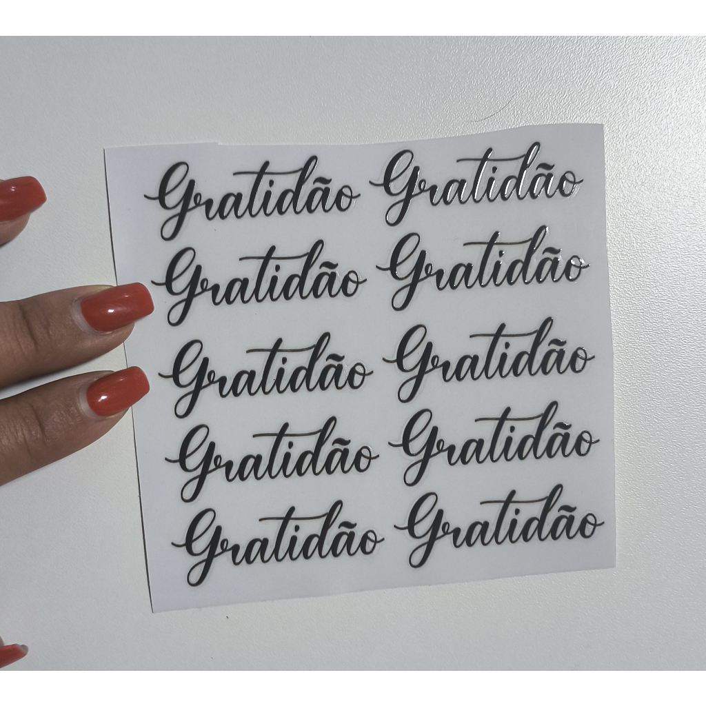 Palavra ADESIVA para superfícies rígidas - Gratidão