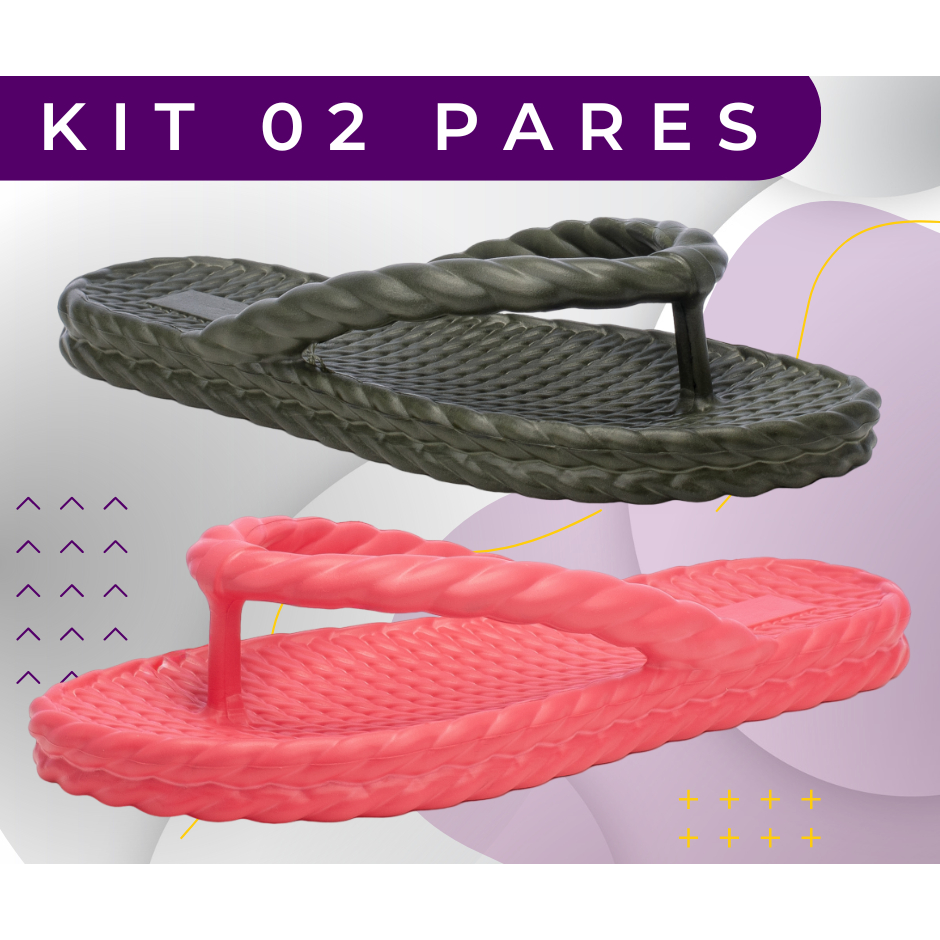 Kit 2 Pares Chinelo Nuvem EVA Trança Antiderrapante Piscina E Banho -  Envio Imediato em Oferta na Shopee