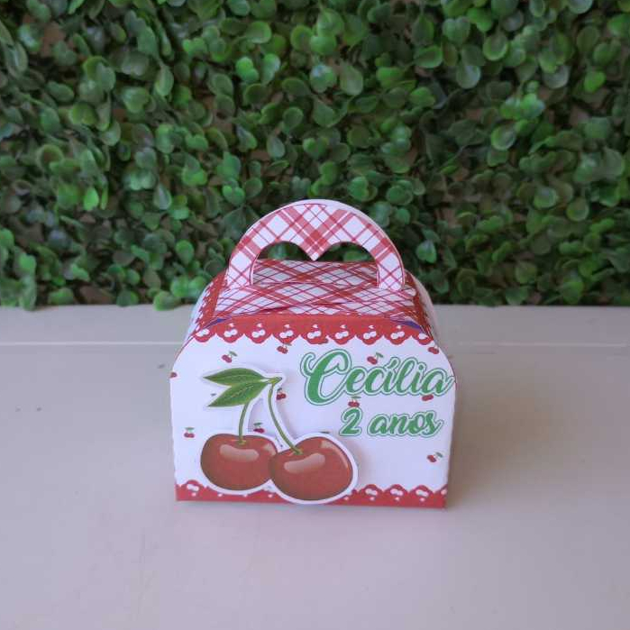 Caixa Maletinha Cerejinha | Personalizados | Lembrancinhas | Festa infantil | Aniversário