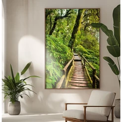 Quadro Decorativo Sala Com Moldura Natureza Paisagem Caminho Na Floresta Quadros Decorativos Quarto