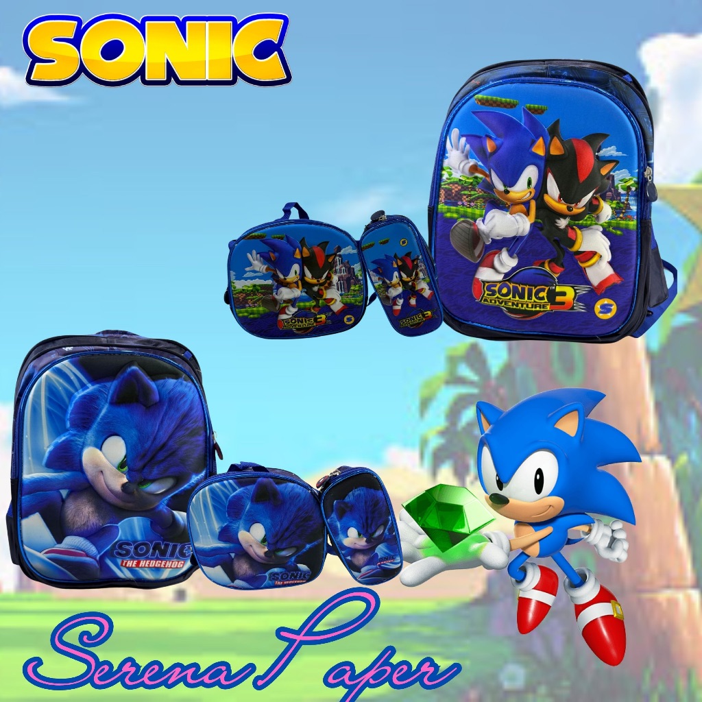 KIT MOCHILA SONIC (MOCHILA + ESTOJO + LANCHEIRA) / MATERIAL ESCOLAR