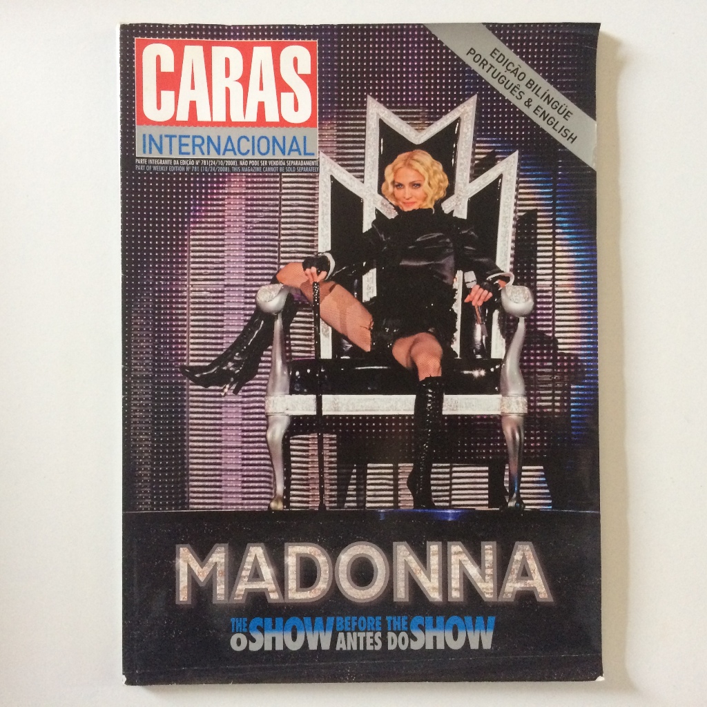 MADONNA REVISTA CARAS ESPECIAL STICKY & SWEET TOUR BRAZIL