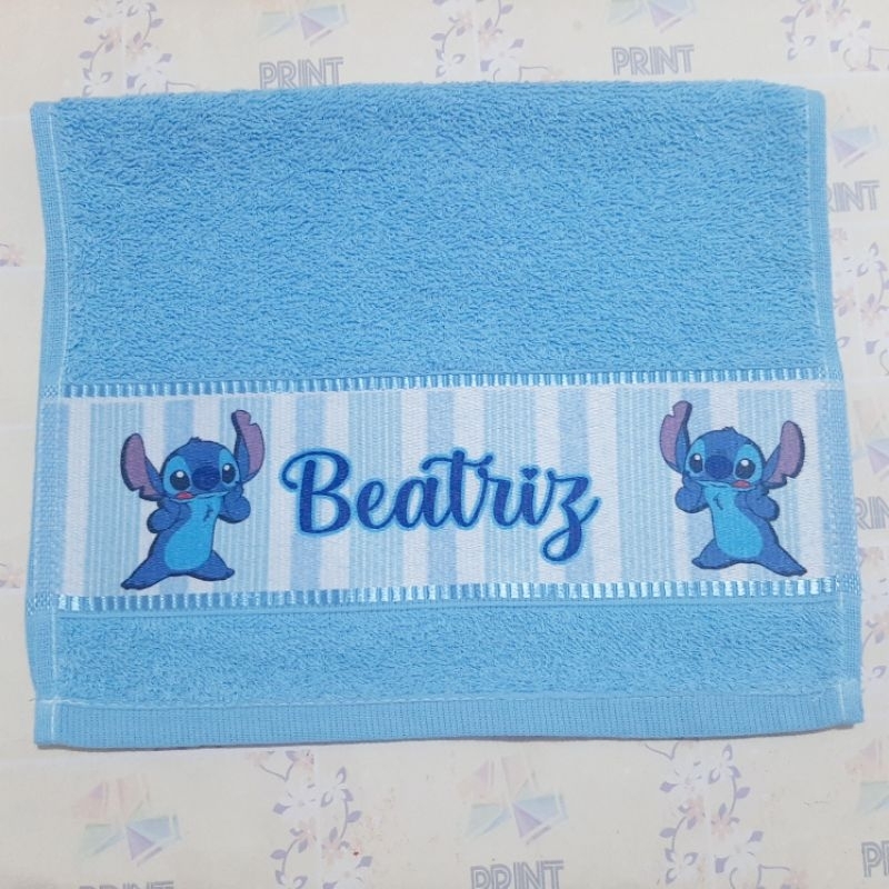 Toalhinha de Mão STITCH Personalizada COM NOME [est.3] Toalha Lavabo Infantil Escolar de Boca Criança ZLprint