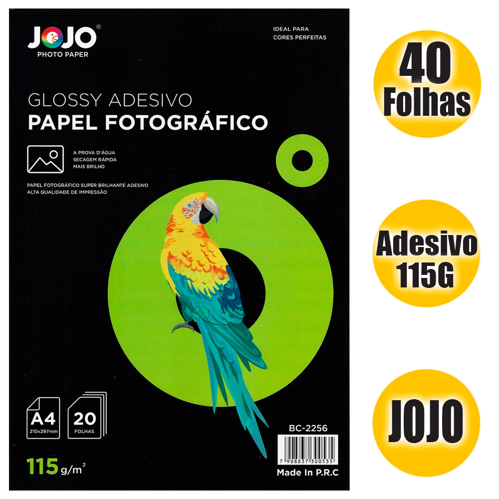 Papel Adesivo A4 Fotográfico 115g JoJo - 40 Folhas em Oferta na Shopee