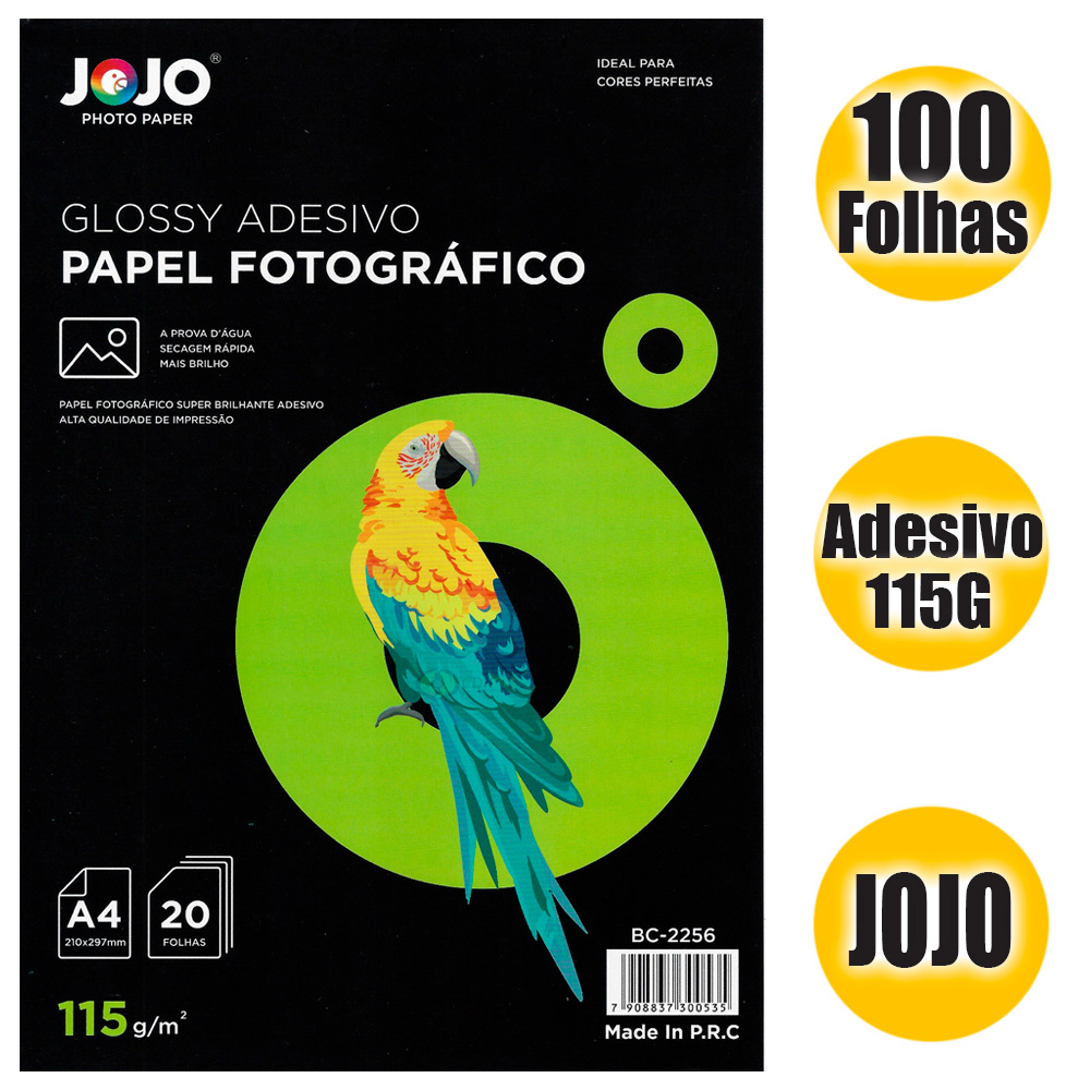 Papel Adesivo A4 Fotográfico 115g JoJo - 100 Folhas em Oferta na Shopee