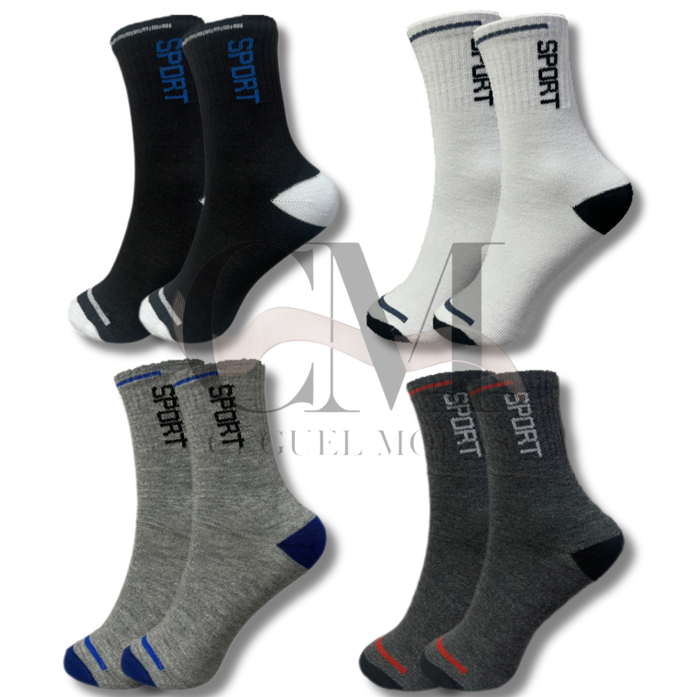 Kit de 3,6,9,12,15,18 e 24 Pares Meia de Cano Alto com Algodão unissex em Oferta na Shopee