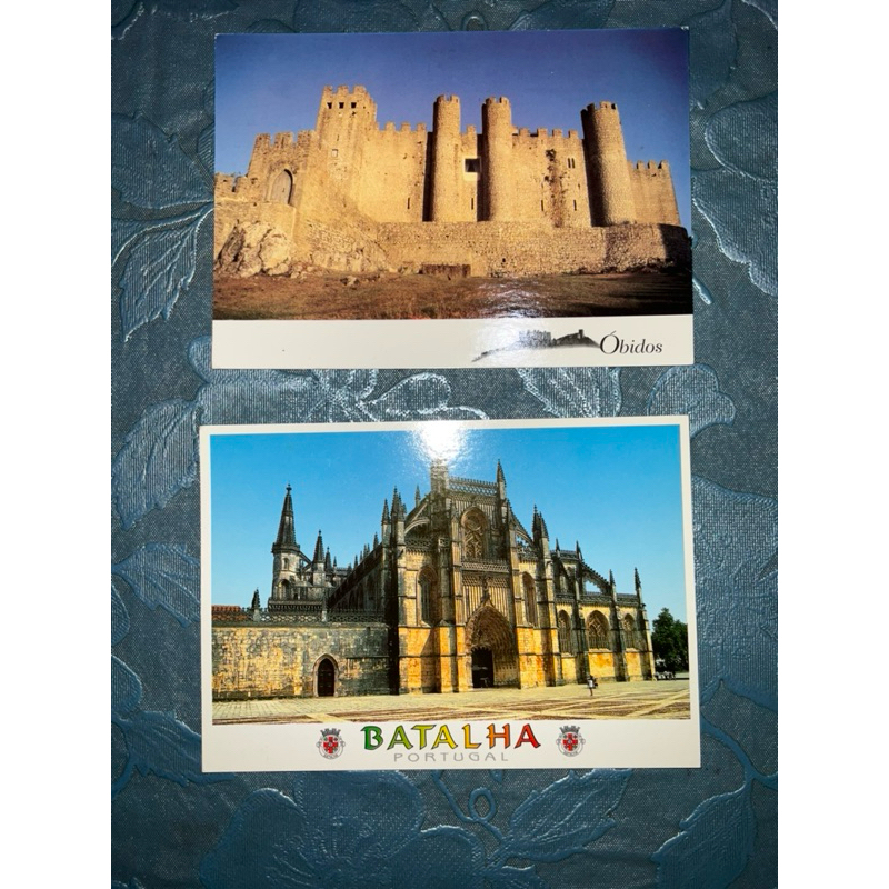 2 cartões postais de portugal Batalha e Obidos