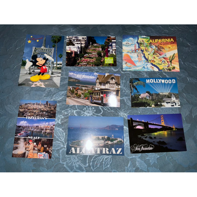 8 cartões postais california usa eua cartão postal