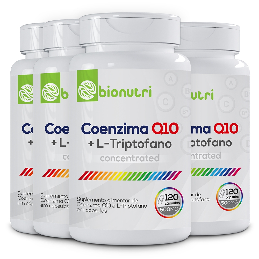 Kit 4x Suplemento Alimentar CoenzimaQ10 Com Ltriptofano Ubiquinol (120 cápsulas) - Bionutri