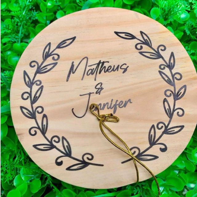 PORTA ALIANÇA PARA CASAMENTO DE MADEIRA PERSONALIZADO