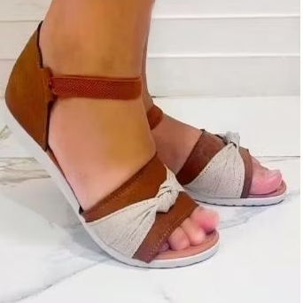 SANDÁLIA RASTEIRINHA FEMININA PLANA GASPAR  COM  NÓ em Oferta na Shopee