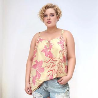 Regata Feminina Plus Size Com Decote Gota Alça Fina Lisa e Estampada de Viscose Duna com Regulador em Oferta na Shopee