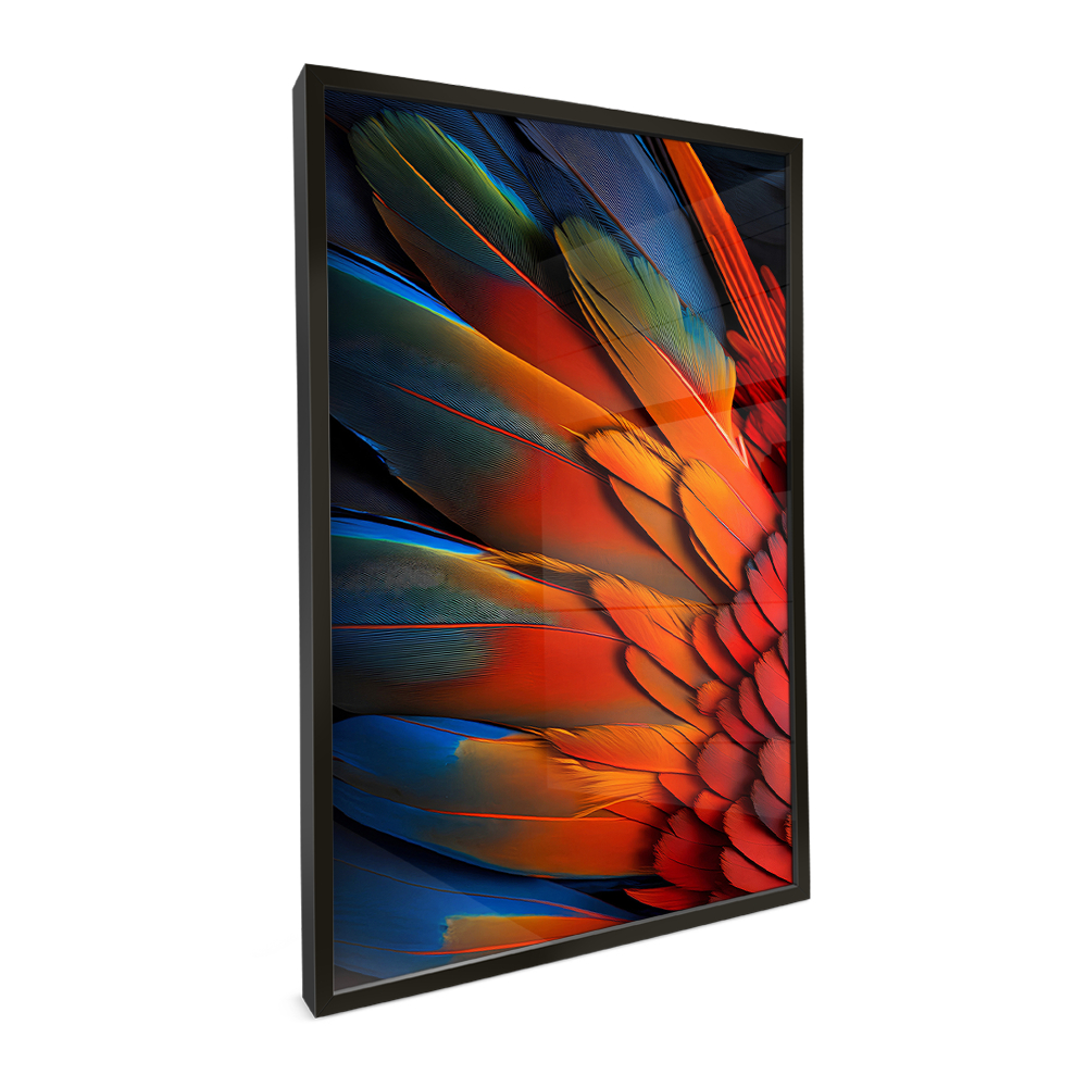 Quadro Decorativo Sala Penas de Arara Quadro Brasilidades Quadro Colorido Para Sala Com Moldura · foto 2
