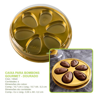 10~40 Caixa Para Bombons Gourmet Dourado BWB Cód.: 14360 - Embalagem Para Páscoa 2025 OFF em Oferta na Shopee
