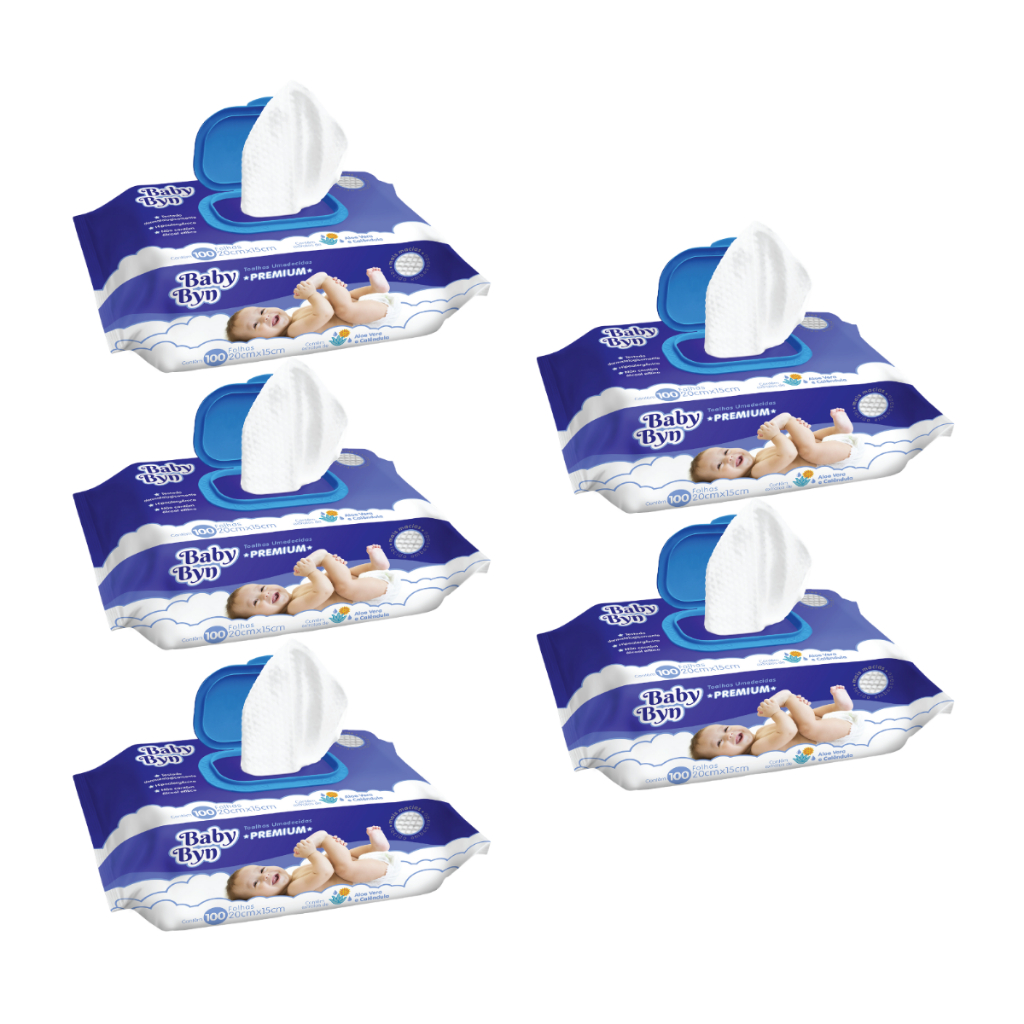 TOALHA UMEDECIDA BABY BYN PREMIUM 500 FOLHAS (5UNDX100FLS)
