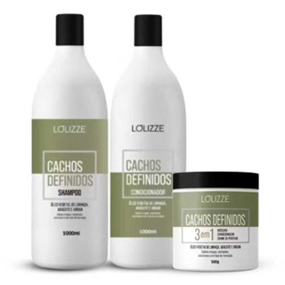 Kit Shampoo e Condicionador Cachos Definidos 1L+ Máscara Cachos Definidos 500g Lolizze em Oferta na Shopee