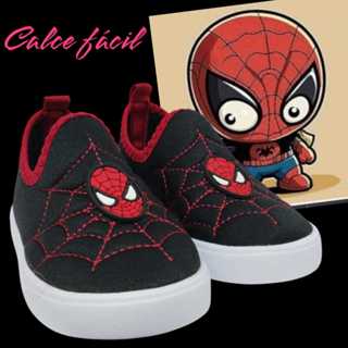 Tênis infantil Calce Facil Menino Masculino Personagem Homem Aranha Sola Reta em Oferta na Shopee