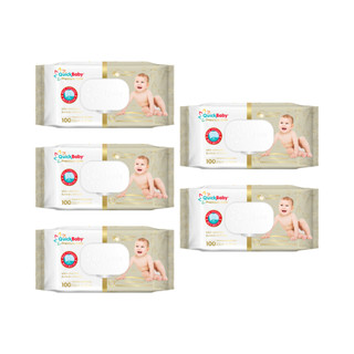 KIT TOALHA UMEDECIDA QUICK BABY PREMIUM CARE 500 FOLHAS (5UNDX100FLS)