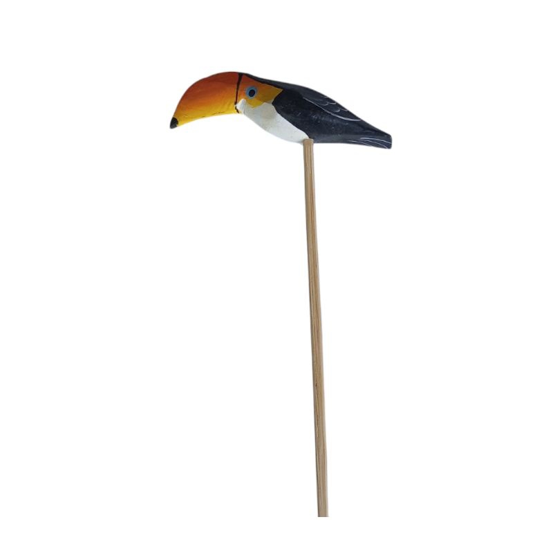 vareta com passarinho arara ou tucano para colocar jardim ou vaso