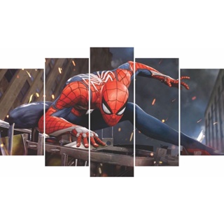 Homem Aranha - Placa Quadro decorativo mosaico MDF  80 cm x 45 cm Kit com 5 partes - Super Herói em Oferta na Shopee