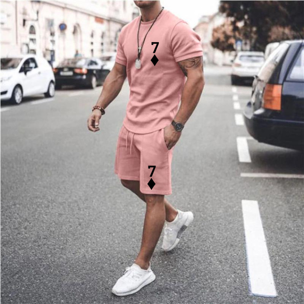 Conjunto Masculino Camisa e Short Moletom 7 Ouro