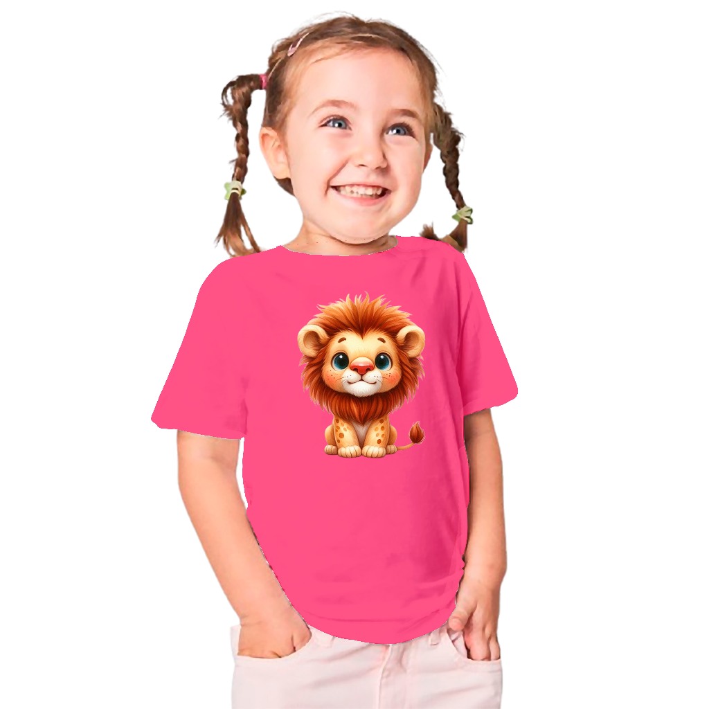 Camisa Infantil Diversas Cores e Estampa Leão 100% Algodão 30.1 Entrega Rápida.