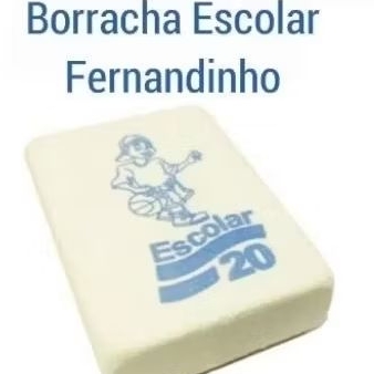 5 Borrachas Escolares Brancas Grandes Fernandinho Mercur