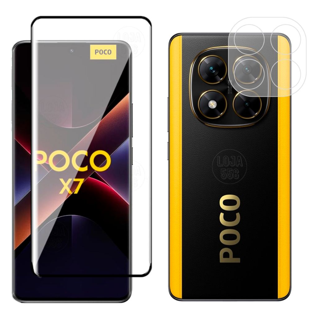 Película Vidro Curvada + Película Câmera Para Xiaomi Poco X7 5G em Oferta na Shopee