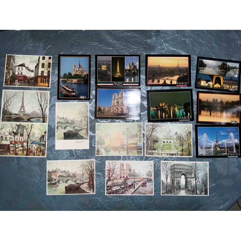 17 cartão postal França anos 80 cartões postais