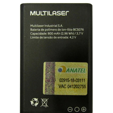 Ba-te-ria Bcs076 Para Multilaser Feature Phone Up Play Nova COM GARANTIA