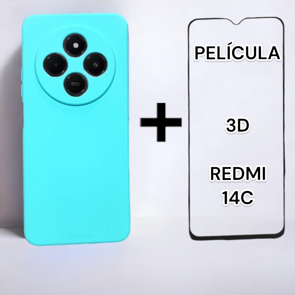 Kit capinha capa case XIAOMI REDMI 14C + Pelicula 3D em Oferta na Shopee