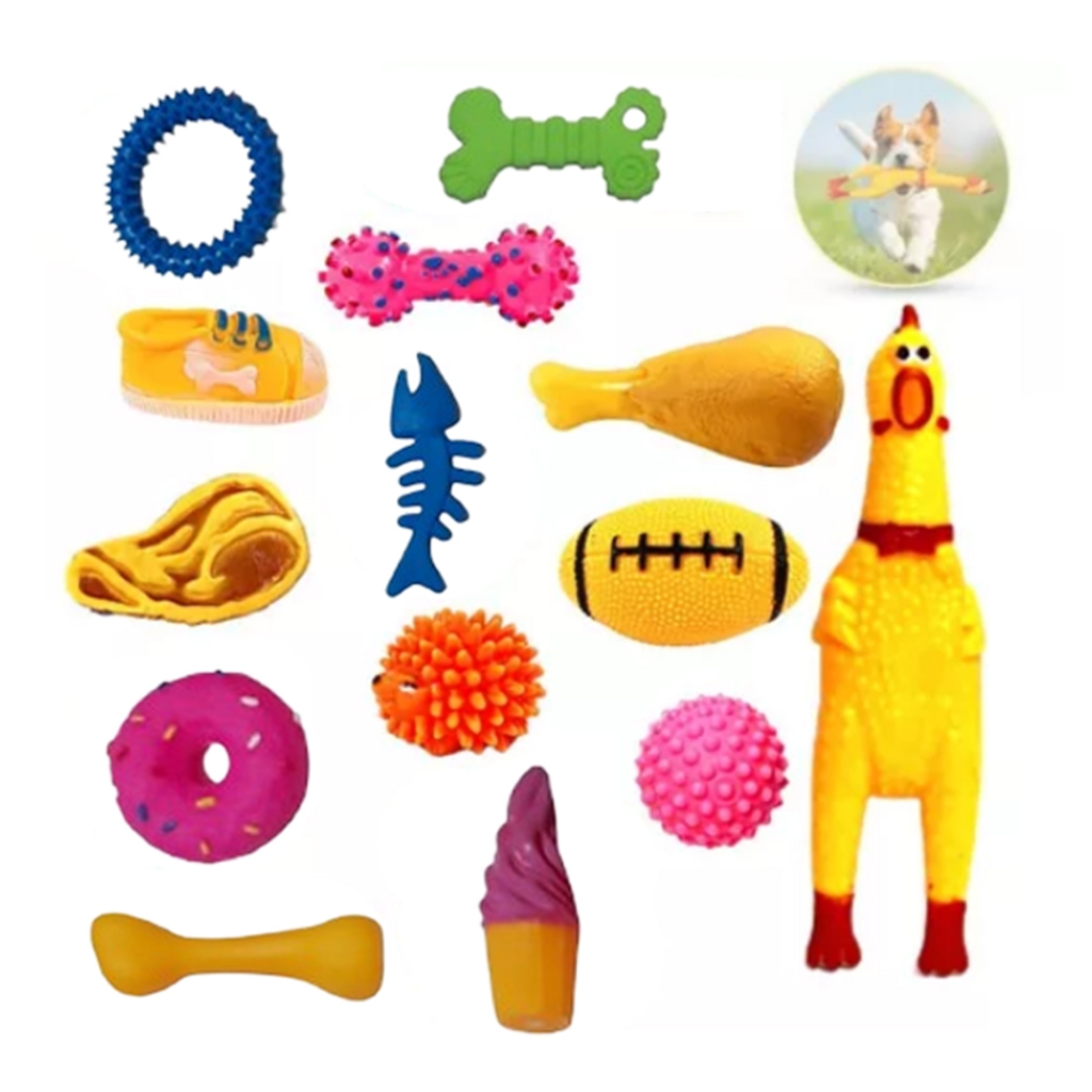 Kit 7 Brinquedos Para Filhote Cachorro Pet Mordedor Atóxico em Oferta na Shopee