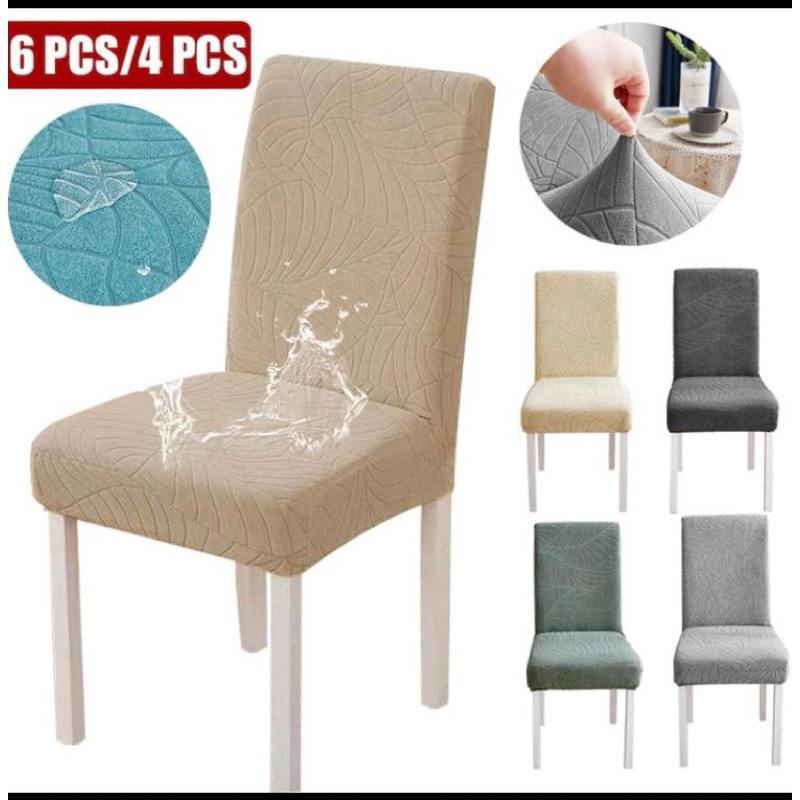 Capa de Cadeira Jacquard com Proteção à Prova d"Água para Cozinha e Sala de Jantar em Oferta na Shopee