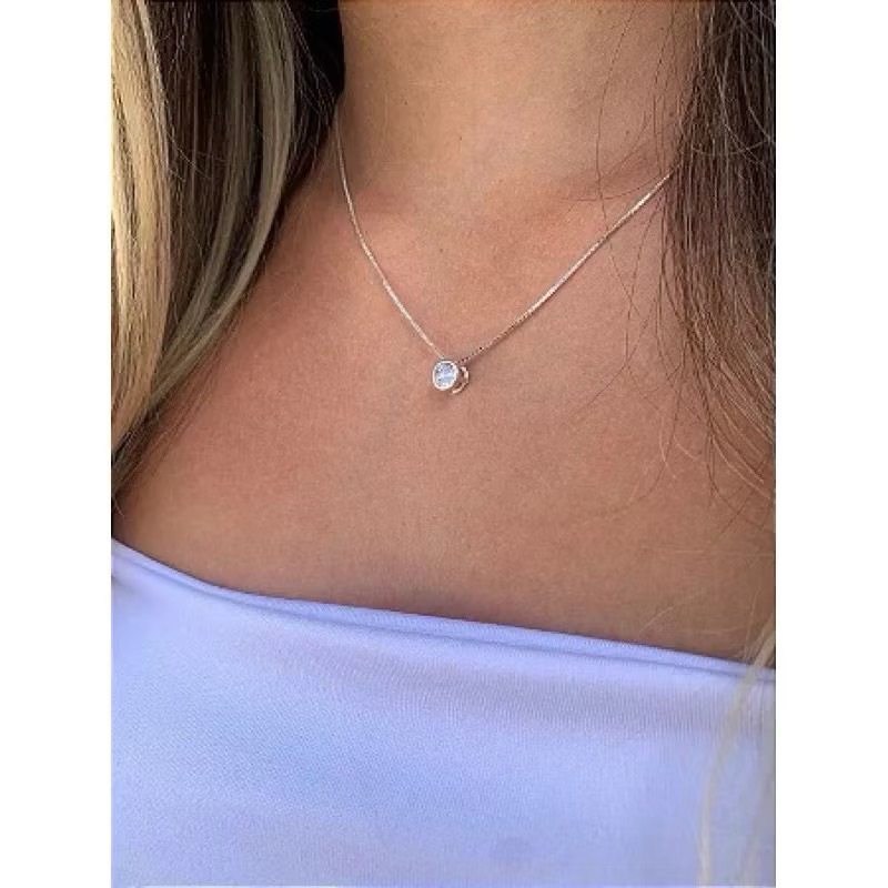 Colar gargantilha Ponto de luz  banhado a Prata 925