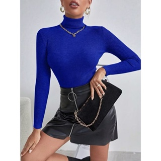 Blusa Cacharrel Canelada Feminina Segunda Pele Tricot Básica Gola Alta Moda Inverno em Oferta na Shopee