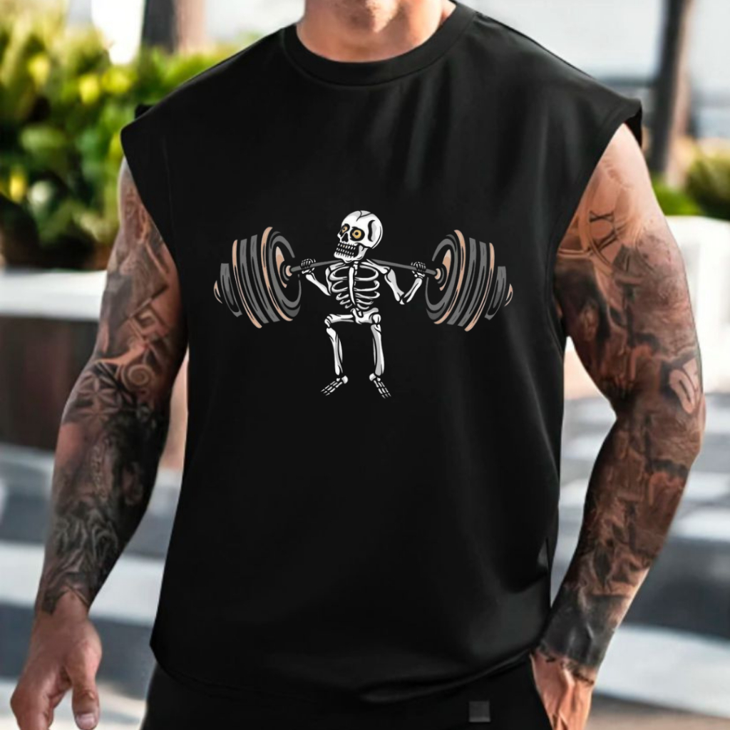 Camiseta Regata Masculina Oversized Streetwear Casual Academia Treino Sem Manga Moda Verão