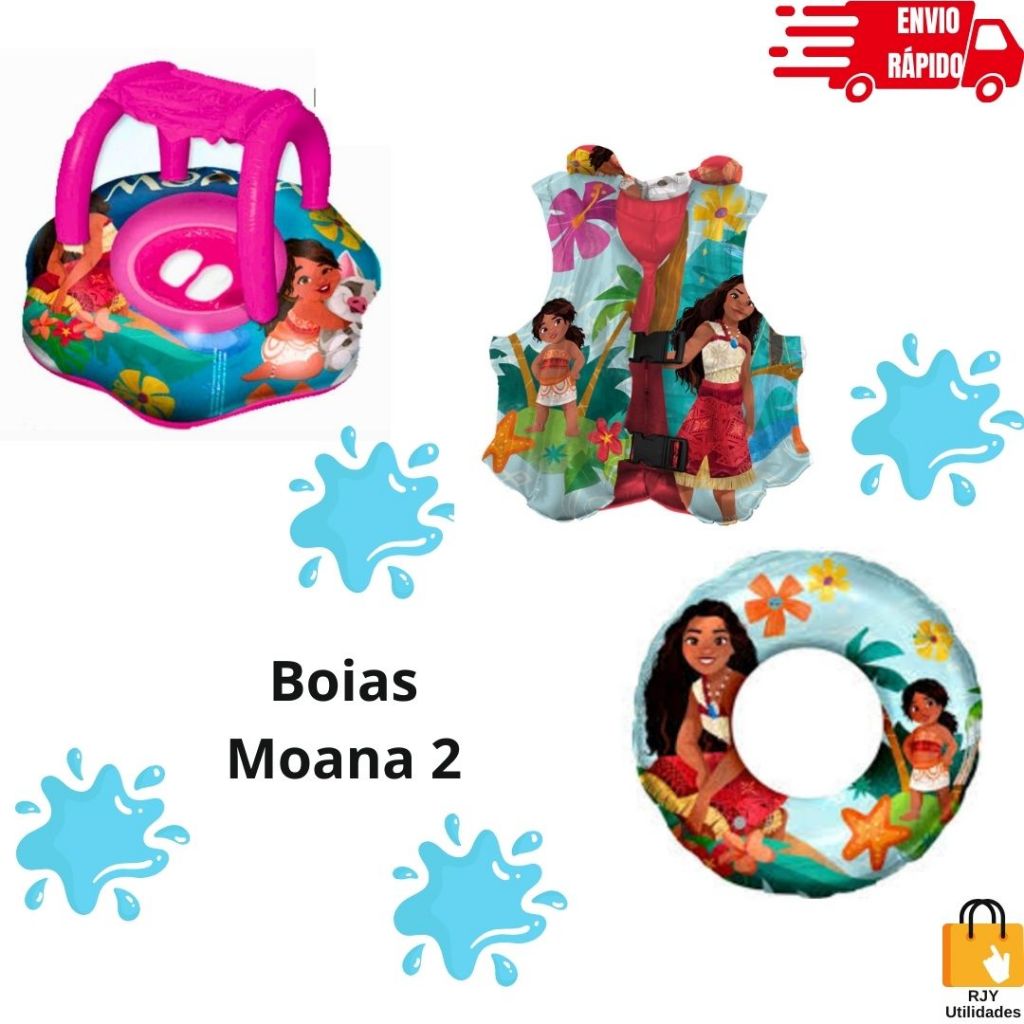 Boia Circular Boia Bote Com Fralda Cobertura Colete Moana 2 Proteção Crianças Menina Menino