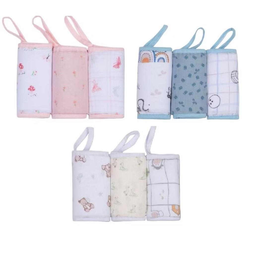 PANINHO DE BOCA SOFT PREMIUM KIT COM 3 UN PAPI - BABETES ESTAMPADAS P/ BEBES C/ PRENDEDOR DE CHUPETA em Oferta na Shopee