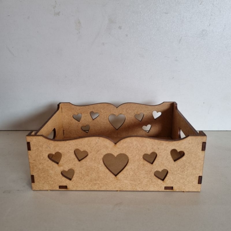 5 Bandeja P Mini CORAÇAO UNIDADES cesta, caixa - MDF cru 15X10X5 em Oferta na Shopee