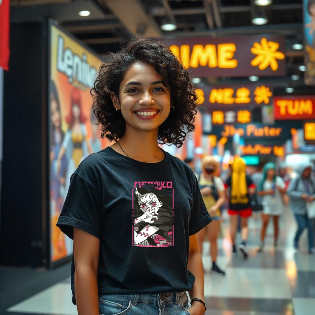 Camiseta Coreana Streetwear Jujutsu e Naruto Estampados Gola Reforçada Dia Dia
