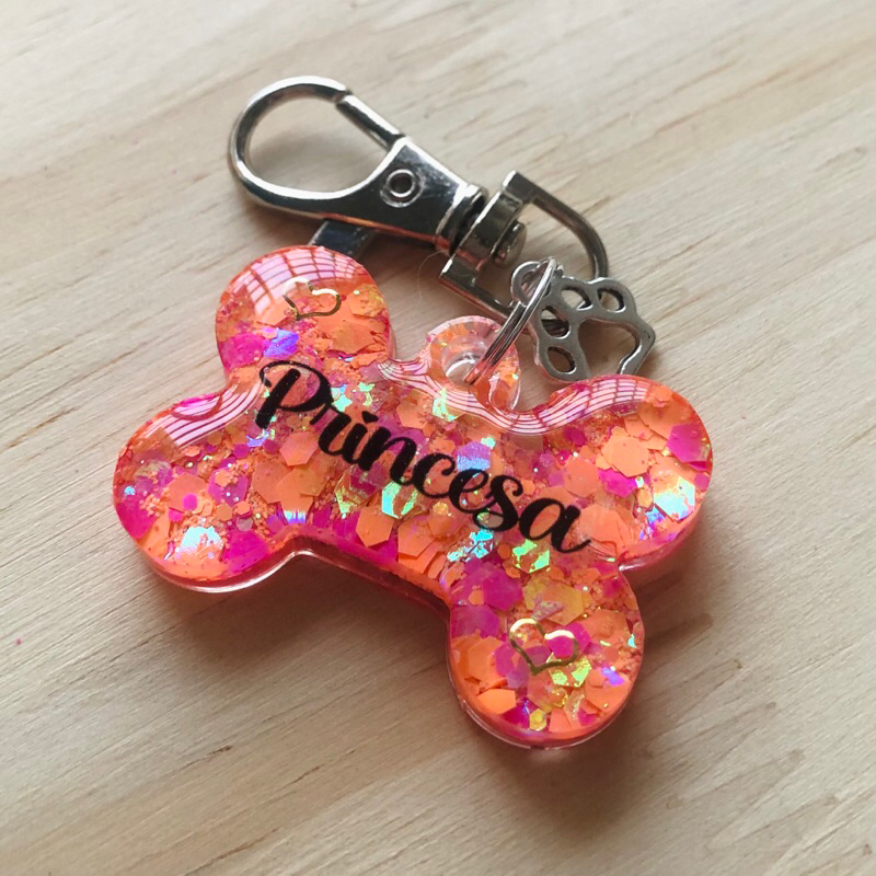 Plaquinha de identificação - Tag de identificação personalizada - tamanho M - tamanho padrão em Oferta na Shopee