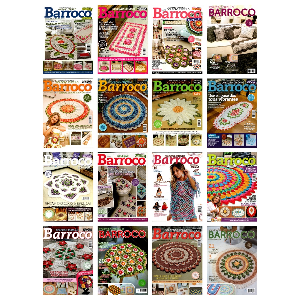 Kit 4 Revistas Trabalhos Em Barbante Barroco Tapeçaria Lote 2