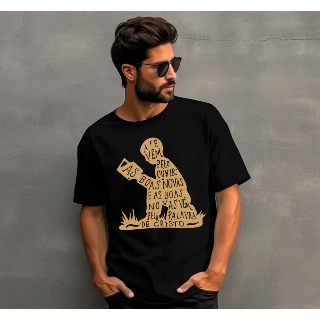 Camiseta Estampada Unissex Gratidão A Fé Em Jesus Cristo 100% Algodão IMPERDIVEL
