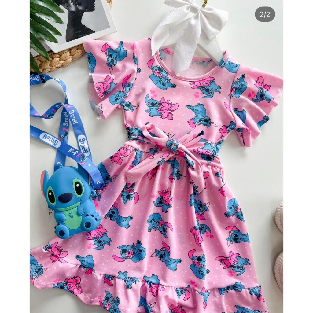 Vestido Infantil Personagens Para Meninas 2 a 10 Anos em Oferta na Shopee