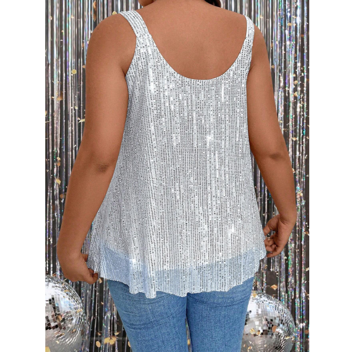 Regata Feminina Soltinha em Paetê Luxo